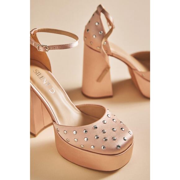 New Anthropologie Silent D Studded Mary Jane Heels - EU 40 - Picture 3 of 7